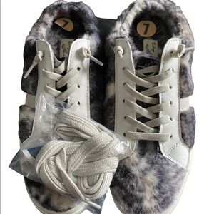 Vintage Havana faux fur sneakers, new!